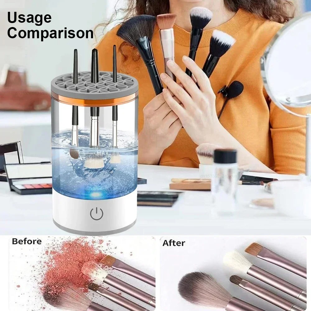 Beauty Makeup Products - Draagbare USB-aansluitbare elektrische make-upkwastenreiniger met rubberen