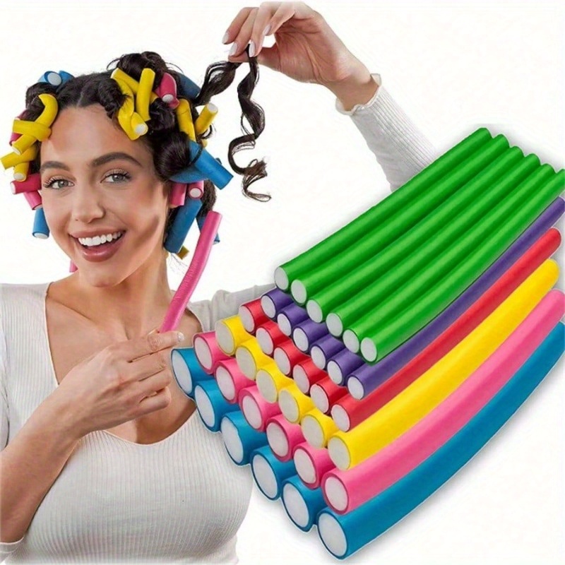 Hair Curling Wand - 10 st Flexibele Heatless Haarrollers Bendy